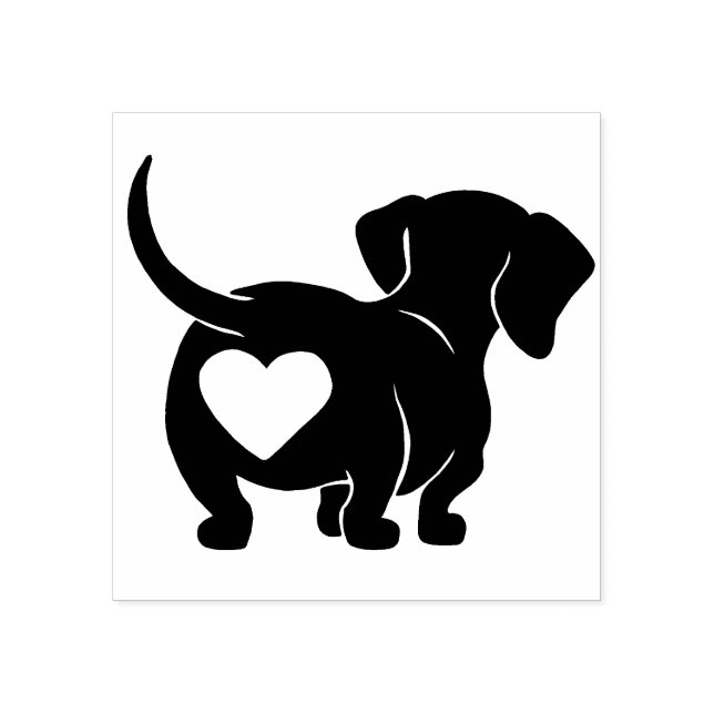 Dachshund Heart Bottom Wood Art Stamp (Imprint)