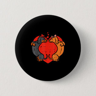 Dachshund Heart Cute Valentines Day Pet Dog Lover Button