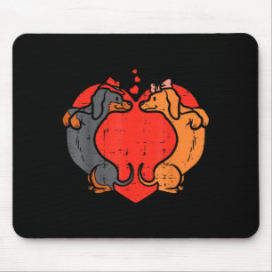 Dachshund Heart Cute Valentines Day Pet Dog Lover Mouse Pad
