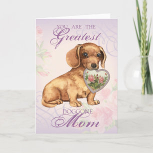 Dachshund Heart Mom Card
