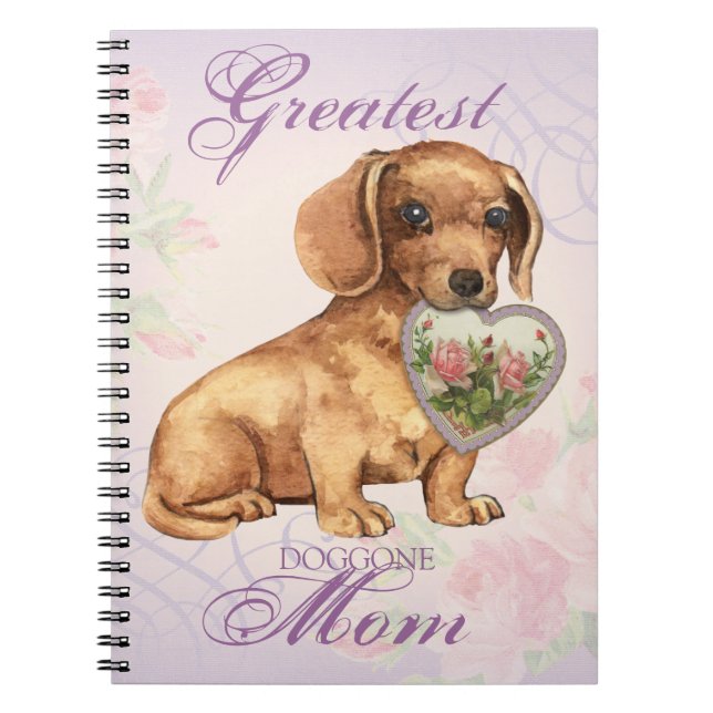 Dachshund Heart Mom Notebook (Front)