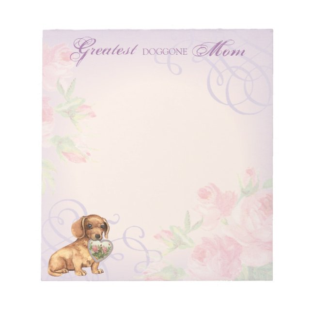 Dachshund Heart Mom Notepad (Front)
