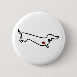 Dachshund Heart Pinback Button