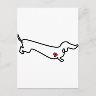 Dachshund Heart Postcard
