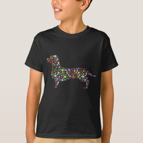 Dachshund Heart Silhouette Gift Owner Dachshunds D T_Shirt