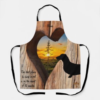 Dachshund Heart Sunset Apron by Paws_At_Peace at Zazzle