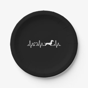 Dachshund Heartbeat Paper Plates