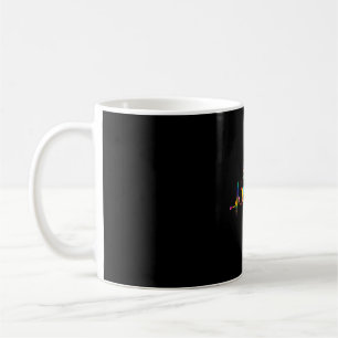 Dachshund heartbeat tie dye dog lover colorful coffee mug