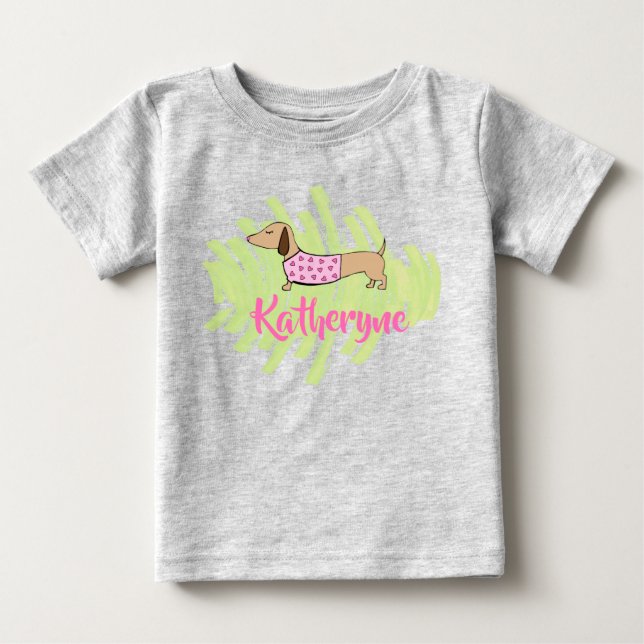 Dachshund Hearts Baby Shirt for Spring (Front)
