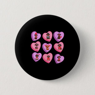 Dachshund Hearts Candy Valentines Weiner Dog Pet L Button
