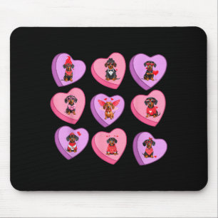Dachshund Hearts Candy Valentines Weiner Dog Pet L Mouse Pad