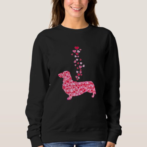 Dachshund Hearts Cute Dog Lover Valentines Day Sweatshirt
