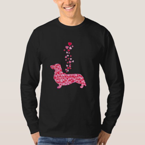 Dachshund Hearts Cute Dog Lover Valentines Day T_Shirt