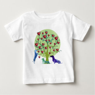 Dachshund Hearts Garden Art Fine Jersey T-Shirt