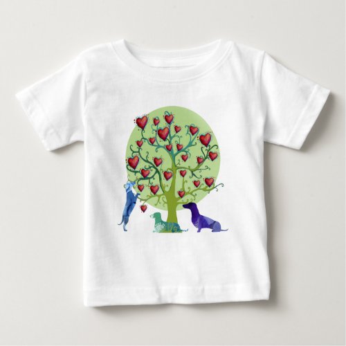 Dachshund Hearts Garden Art Fine Jersey T_Shirt