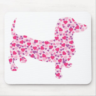 Dachshund Hearts Mouse Pad