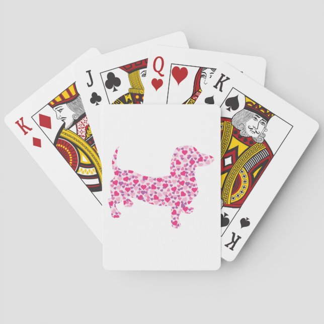 Dachshund Hearts Poker Cards (Back)