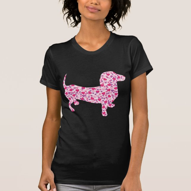 Dachshund Hearts T-Shirt (Front)