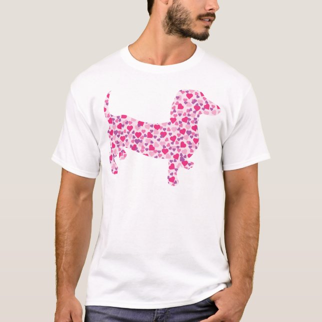 Dachshund Hearts T-Shirt (Front)
