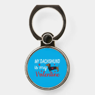 Dachshund Hearts Valentines Day Funny Dog Valentin Phone Ring Stand