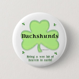 Dachshund Heaven; St. Patrick's day Dachshund Pinback Button