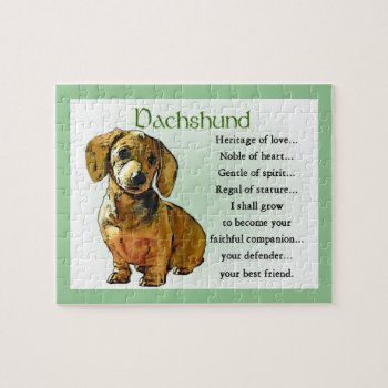 Dachshund Heritage Of Love Jigsaw Puzzle by DogsByDezign at Zazzle