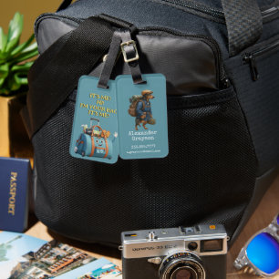 Dachshund Hiker Personalized + Hi it' Me bag Luggage Tag