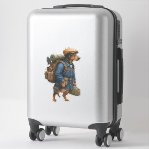 Dachshund Hiker Sticker