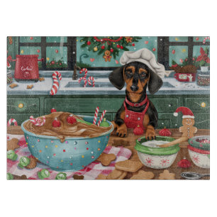 Dachshund Holiday Baking: Festive Christmas Cutting Board