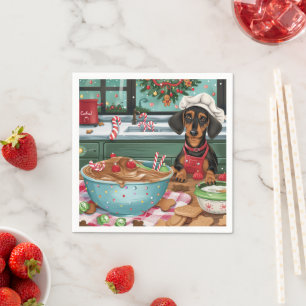 Dachshund Holiday Baking: Festive Christmas Napkins