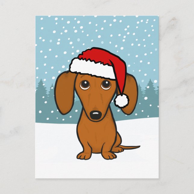 Dachshund Holiday Cute Pet Wiener Dog Custom Postcard (Front)