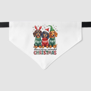 Dachshund Holiday Dog Pet Bandana Collar