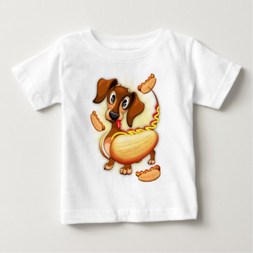 Dachshund Hot Dog Baby T_Shirt