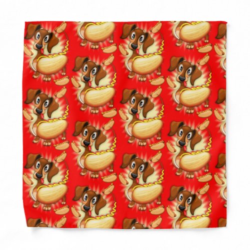 Dachshund Hot Dog Bandana