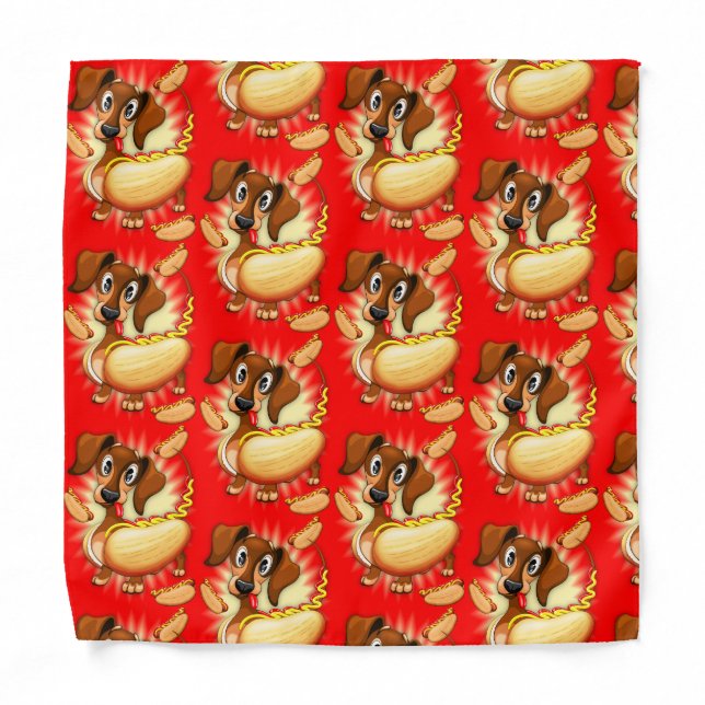 Dachshund Hot Dog Bandana (Front)