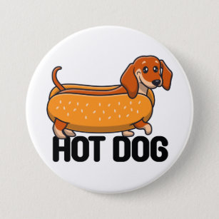 Dachshund Hot Dog Button