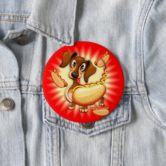 Dachshund Hot Dog Button (In Situ)