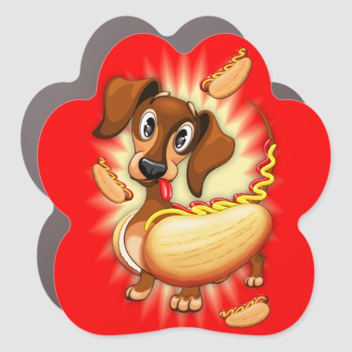 Dachshund Hot Dog Car Magnet