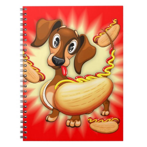 Dachshund Hot Dog Cute and Funny Character Notebook