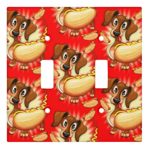 Dachshund Hot Dog Cute Character Light Switch Cover