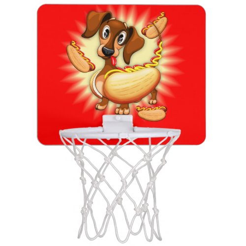 Dachshund Hot Dog Cute Character Mini Basketball Hoop