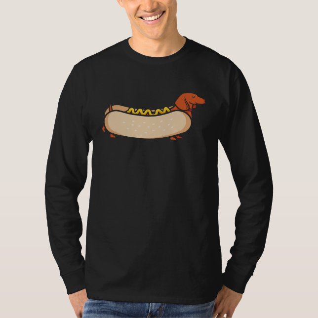Dachshund Hot Dog Cute Weenie Wiener Dog T-Shirt (Front)