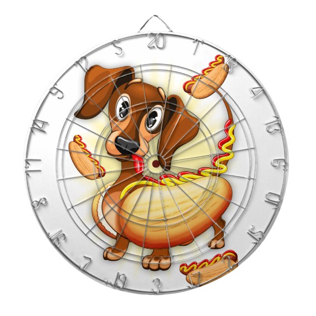 Dachshund Hot Dog Dart Board (Front)