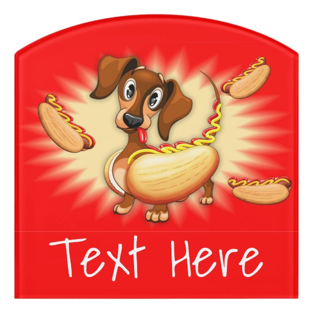 Dachshund Hot Dog Door Sign (Contour Front)