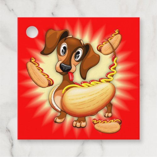 Dachshund Hot Dog Favor Tags