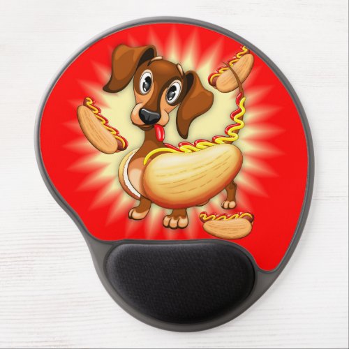 Dachshund Hot Dog Gel Mouse Pad