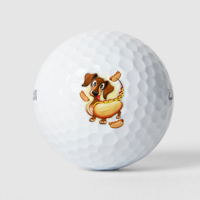 Dachshund Hot Dog Golf Balls (Front)