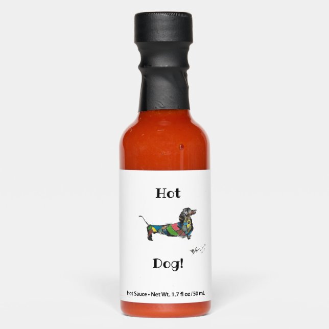 Dachshund Hot Dog Hot Sauce Favors (Front)