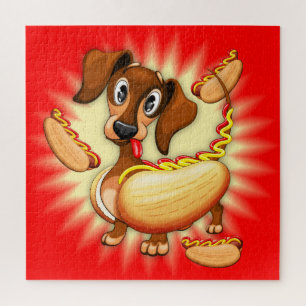 Dachshund Hot Dog Jigsaw Puzzle
