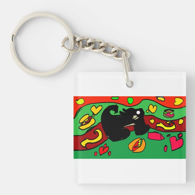 Dachshund hot dog  keychain (Front)